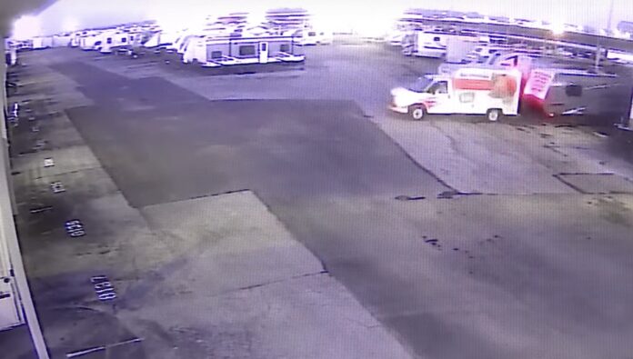 Trailer being stolen from storage lot