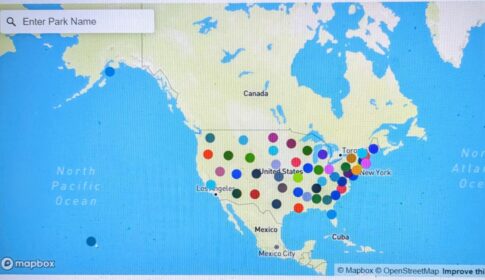 First Day Hikes map Image: Mapbox Open Street Map
