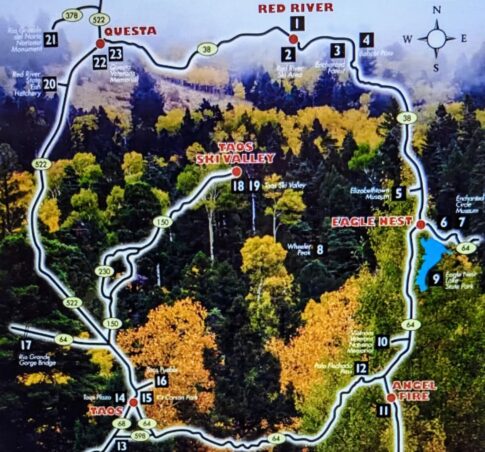 map of New Mexico's Enchanted Circle Scenic Byway image: Taos.org