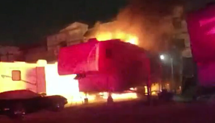 man saved from a burning RV