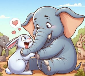 elephant and rabbit cartoon