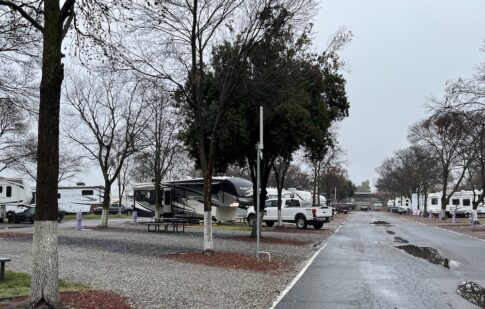 RV park on rainy day