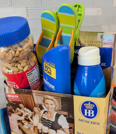 Six-pack container repurposed as beach box Gail Marsh photo