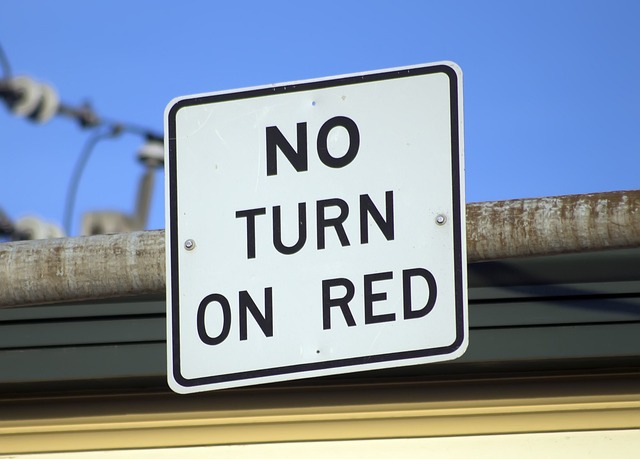no turn on red sign for an article about new driving laws in 2025