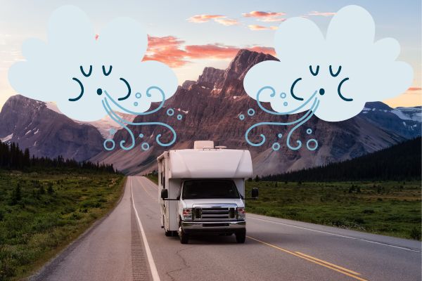 RV windstorm safety tips title card