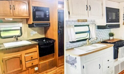 Before and after RV interior painting Image: on Facebook by https://buff.ly/3Pws5P0
