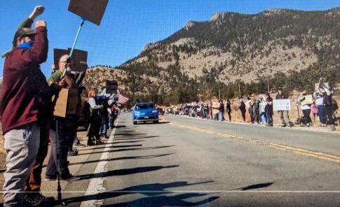 protests at Rocky Mountain National Park Image: Youtube screen shot