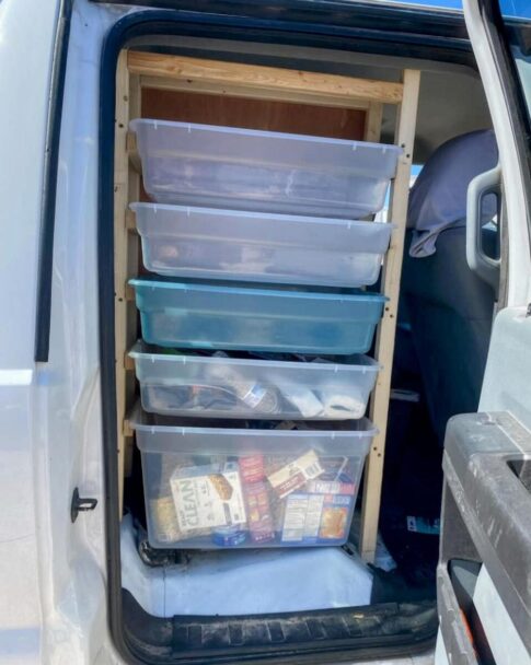 DIY truck backseat storage Diane Gunter on Facebook