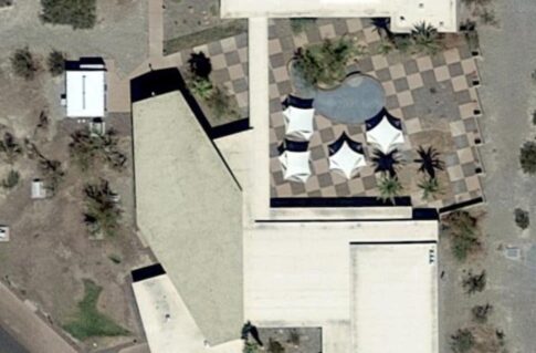 Aerial view of visitor center