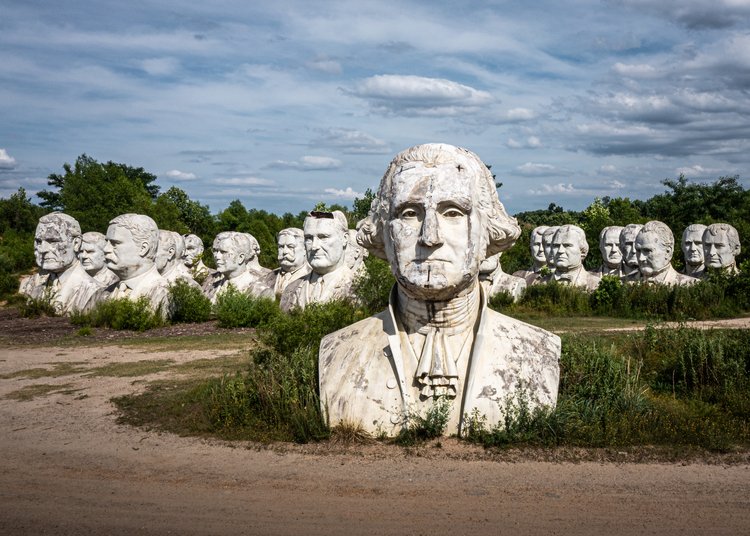 How 43 towering president heads ended up weathering away in a Virginia field