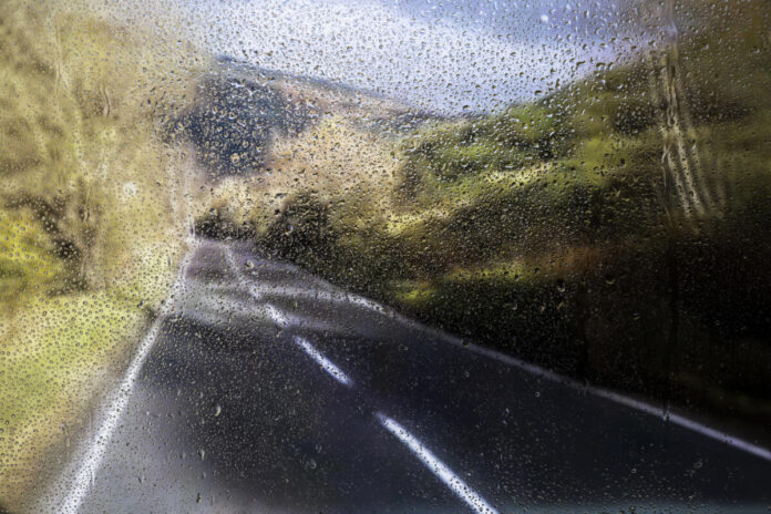rain on wet highway Pixels image