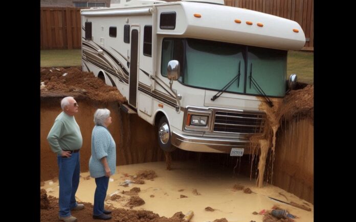motorhome sinks in septic tank