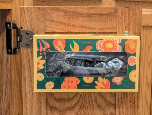 repurpose tissue box for plastic bags