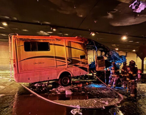 RV fire in a tunnel