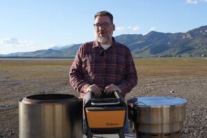 Jason Epperson of RV Miles with 3 smokeless fire pits
