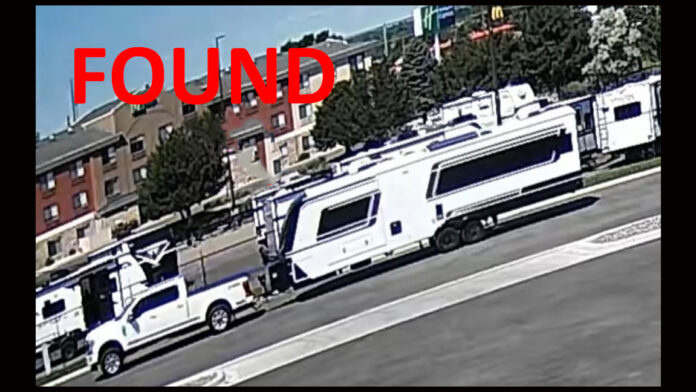 Bretz RV stolen trailer found