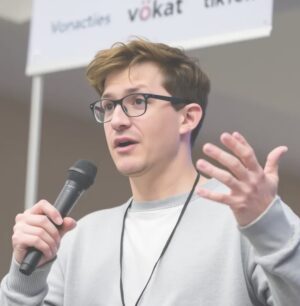 Man with microphone