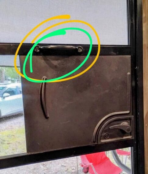 Clever handle for RV entry door Image: Facebook screenshot