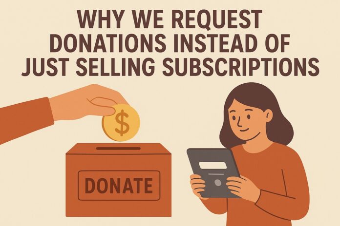 Donating vs selling subscriptions graphic