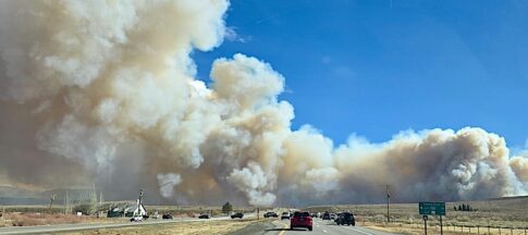 Park fire as seen from near Crowley Lake, California