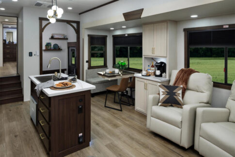 2026 Cedar Creek 383FB dining/living Image: official website