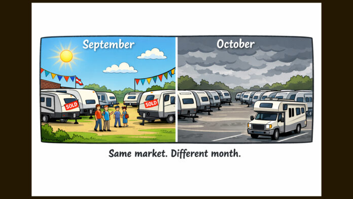 October RV sales reversed September’s gains