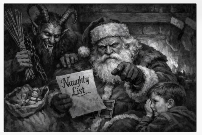 Krampus, Santa and bad child