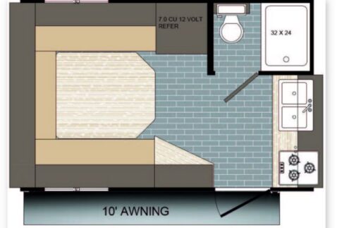 retro ruby 126 travel trailer floorplan