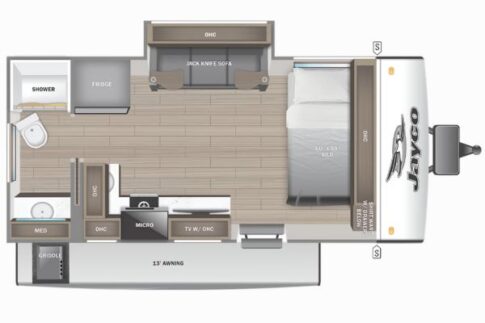 Jayco Jay Feather 16FBS travel trailer floorplan