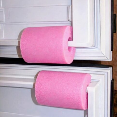pool noodle hack for RV fridge Image: FB Haris Parker