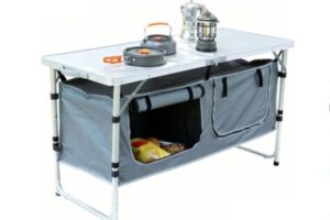 camping table with storage