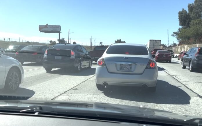 Cars on California freeway
