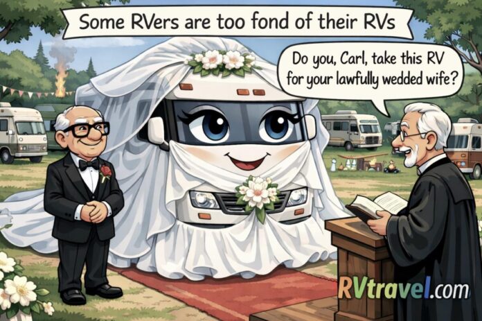 Man marrying his RV