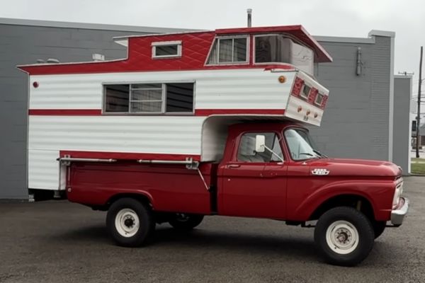 Check out the amazing, rare 1963 Del Rey Sky Lounge truck camper… and it’s for sale!