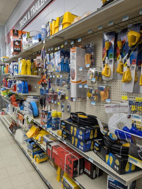 Tractor Supply aisle of RV products Image: GM not necessary to attribute