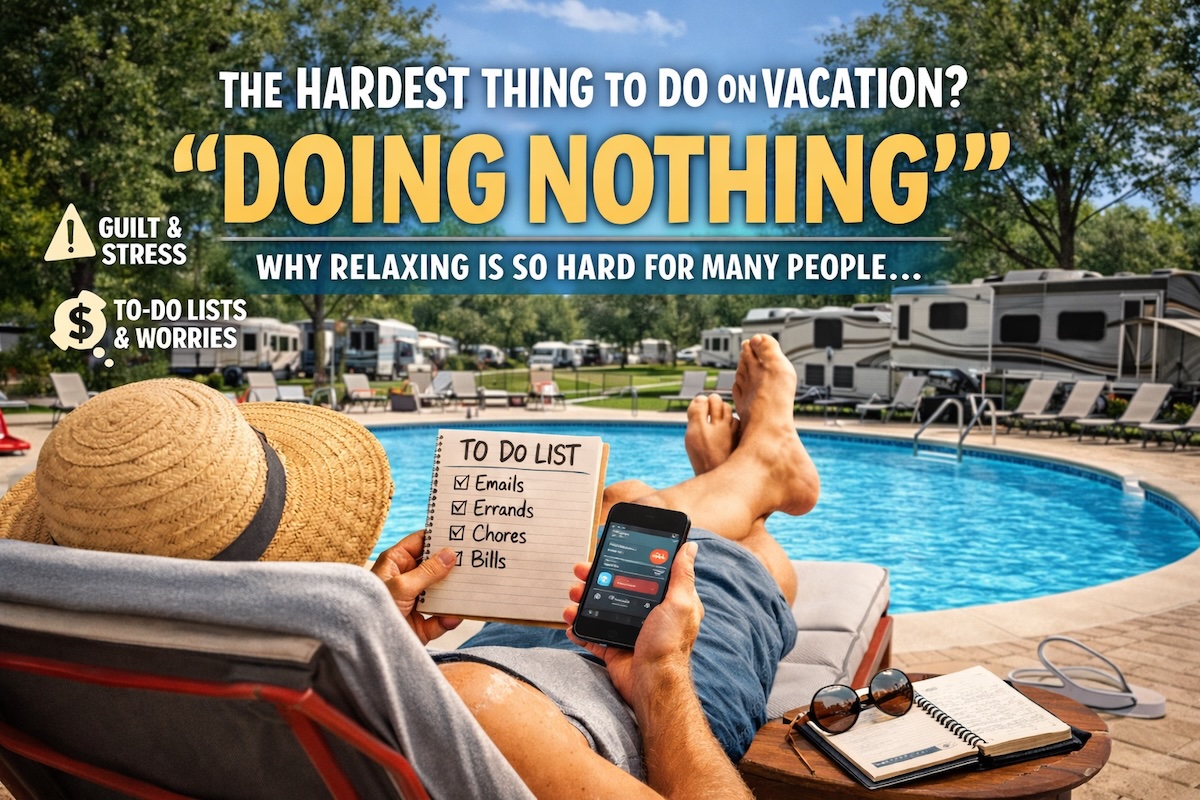 Hardest thing to do on a vacation? Doing nothing!