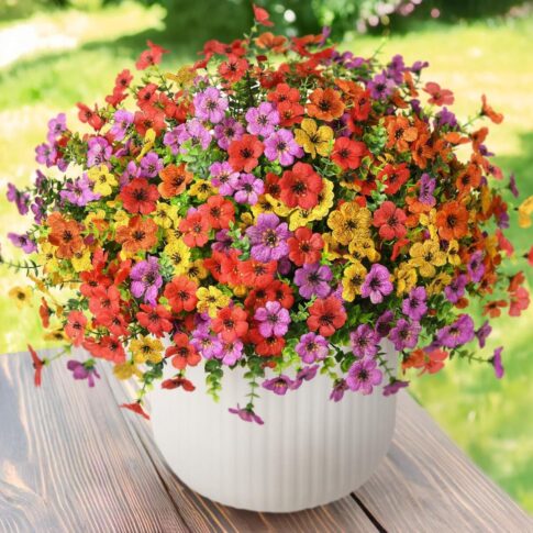faux outdoor flowers Amazon image