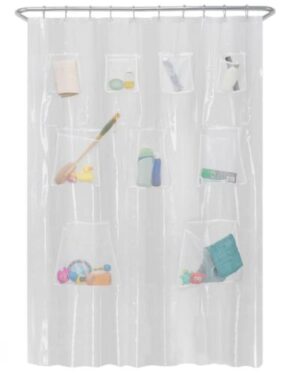 Pocketed shower curtain liner