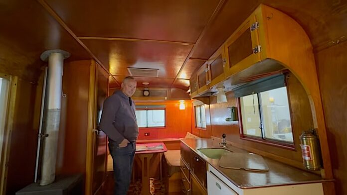 Inside a 1938 Travelo travel trailer