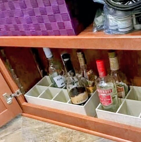 using drawer organizers for wine transport Facebook image by by Isabella Amelia 