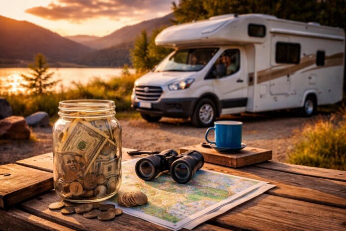 money jar to save money while RVing