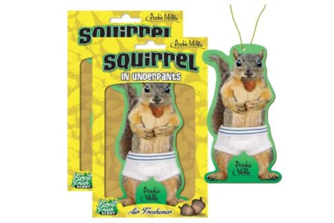 squirrel wearing underpants air freshener