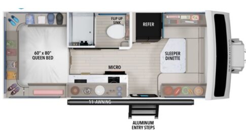 Serenova 160LG travel trailer floorplan