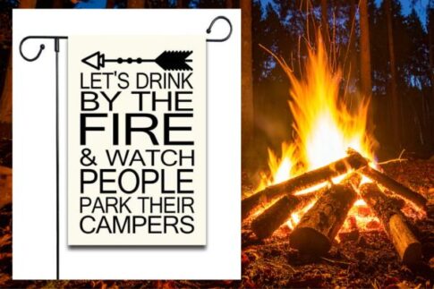 funny camping sign