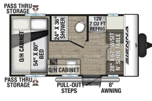 Sienna Lite travel trailer floorplan