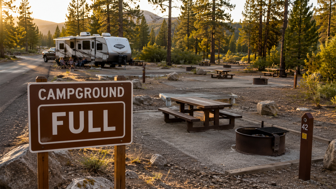 The campground was 'full.' So why were half the sites empty?