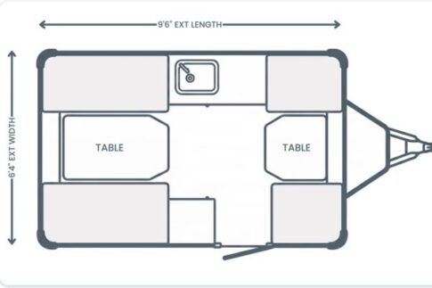 Classic fiberglass travel trailer floorplan