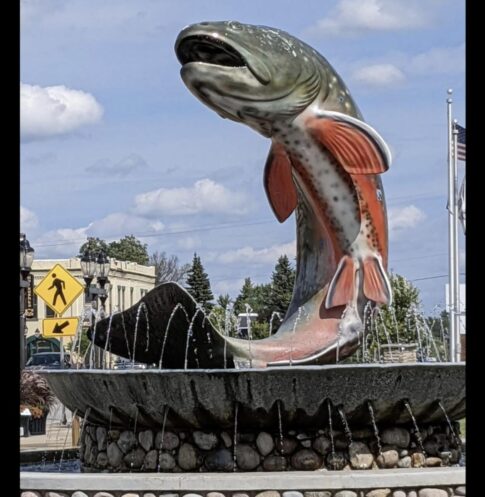 Brook trout statue