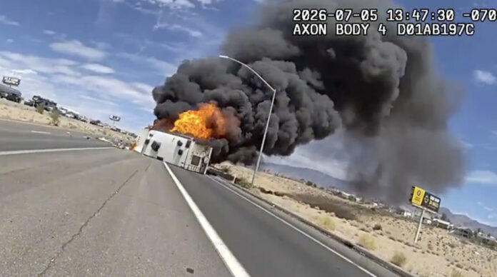 burning motorhome