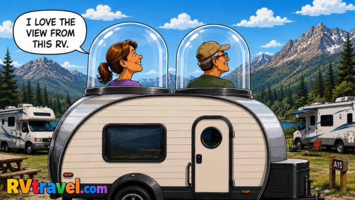 Teardrop Trailer with Bubble Views